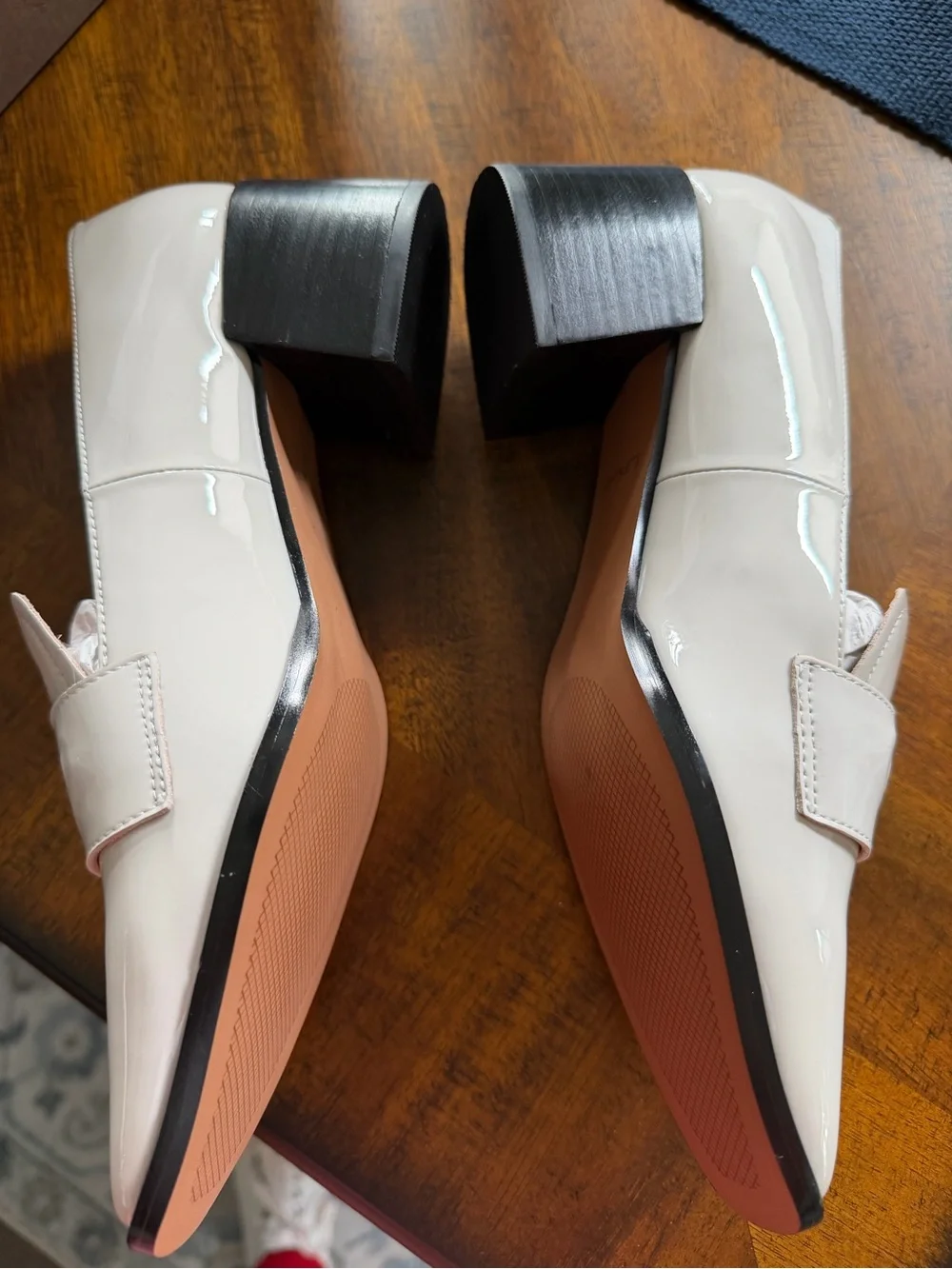 Paolo Women's Cream Patent Loafers with Metal Accent